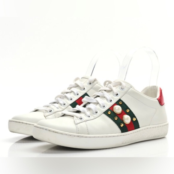 Gucci Shoes - Gucci Pearl Studded ace sneakers